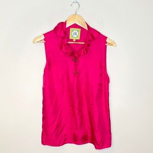 Elizabeth McKay Silk Ruffle Neck Top